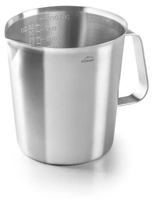 Maßbecher aus Edelstahl 18/10, 1 Liter, für Backwaren