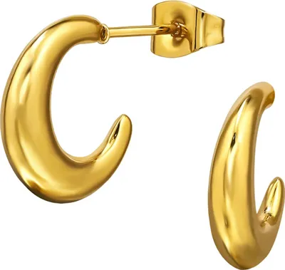 Zdjęcie produktu dla Półkolczyki/kolczyki sztyfty ze stali nierdzewnej Gold Unisize Maxte