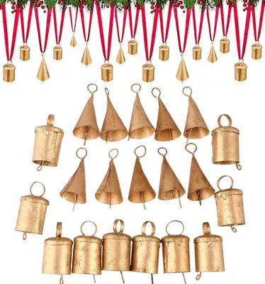 Produktbild von Set aus 20 kleinen Weihnachtsglocken zur Dekoration