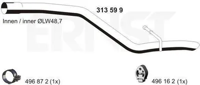 Produktbild von ERNST Abgasrohr Auspuffrohr für FORD Focus II Schrägheck (DA, HCP, DP) Hinten 313599