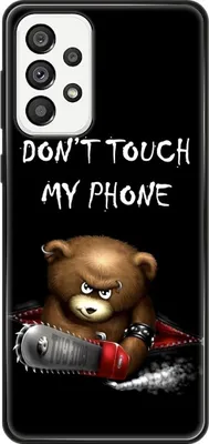 Produktbild von König Design Hülle kompatibel mit Samsung Galaxy A73 5G Kunststoff Soft Handyhülle - Handy Case Dont Touch My Phone Bär Schwarz