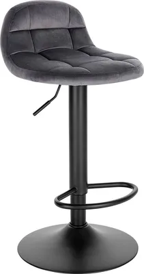 Image de Tabouret de bar Bolt Edge Luxe – Design industriel gris foncé – Tabouret de bar en velours avec dossier – Réglable en hauteur – 1 pièce – Chaise de cuisine