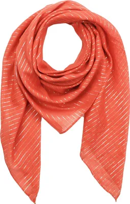 Produktbild von Baumwolltuch - rot - blutorange Lurex silber - quadratisches Tuch