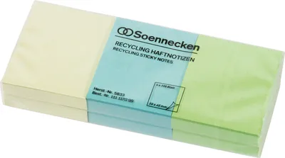 Zdjęcie produktu dla Karteczki samoprzylepne Soennecken oeco 5833 RC 50x40mm 100Bl. czarne. 6szt.