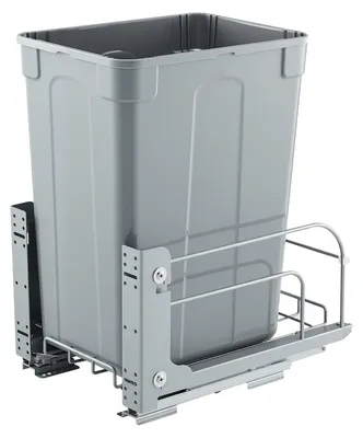 Imagen del producto de VEVOR Cubo de Basura Extraíble para Armarios de Cocina, Montaje Bajo Encimera, Gris, con Sistema Deslizante de Cierre Suave de Metal y Kit de Puerta, para Fregadero y Encimera, 410 x 277 x 487 mm