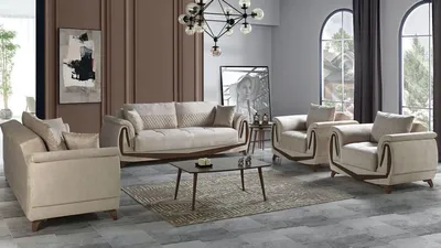 Produktbild von Sofagarnitur 3+2+1+1 Holz Wohnzimmer Luxus Sofa JVmoebel