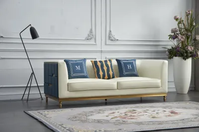 Produktbild von Design Klassiker Modern Big xxl 3 Sitzer Couch Kunstleder Sofas Couchen