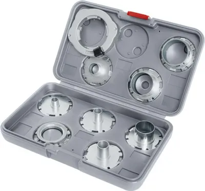 Zdjęcie produktu dla Zestaw tulei kopiujących Bosch, 8 szt., do frezów