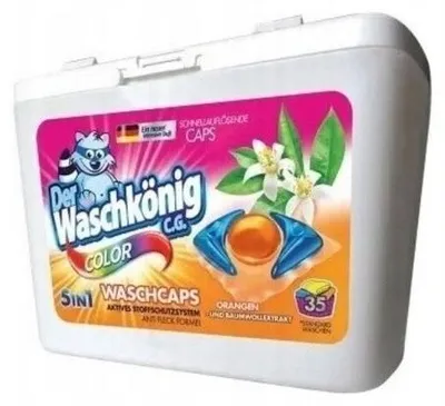 Produktbild von Der Waschkönig ORANGEN UND BAUMWOLLEXTRAKT Color-Wäschekapseln 35 Stk.