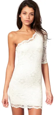 Produktbild von Cremefarbenes Kleid aus Spitze John Zack XXL