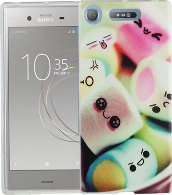 Produktbild von Handy Hülle für Sony Xperia XZ1 Cover Case Schutz Tasche Motiv Slim Silikon TPU Schriftzug Marshmallows