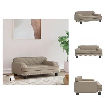 Obrázek produktu pro vidaXL Pelíšek pro psy cappuccino hnědý 70x45x30 cm Imitace kůže - Pelíšky pro psy