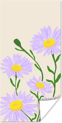 Produktbild von MuchoWow® Poster Blume - Lila - Minimalismus 20x40 cm - Plakat - Foto