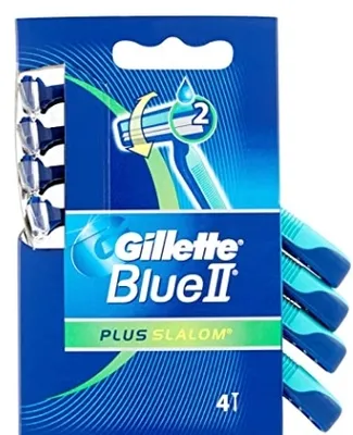 Immagine prodotto di Gillette Blue II - Set di 4 - Rasoi per una rasatura accurata e confortevole. Qualità e risultati di lunga durata per l'uso quotidiano.