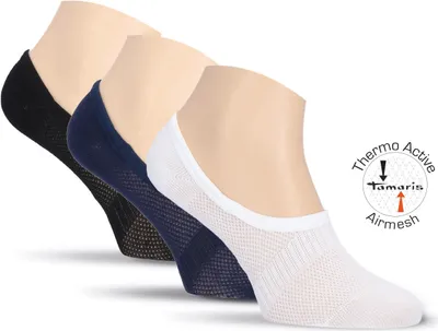 Produktbild von 2 Paar Tamaris Füsslinge Füßlinge Ballerinas Baumwolle Damen Sneaker Gr. 35/38 weiß