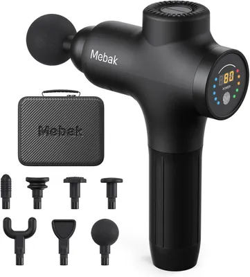 Productafbeelding van 3 Massagepistolen, massageapparaat, elektrische handmassageapparaat, geschikt voor spieren, fascia en diepe weefsels. Draagbaar voor nek, rug en lichaam, met 7 opzetstukken. 3200 RPM, 12 mm