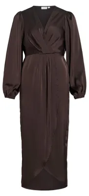 Productafbeelding van Vila jurk voor dames, model VIRAVENNA, maxi-jurk met V-hals