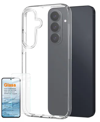 Obrázek produktu pro Pouzdro na mobil + ochranné sklo 9H pro Samsung Galaxy A27 – tenká sada z TPU, průhledná
