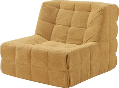Image de Fauteuil de sol 'Koskyvn' rembourré Fauteuil de sol avec dossier 75 x 90 x 100 cm Textile Jaune