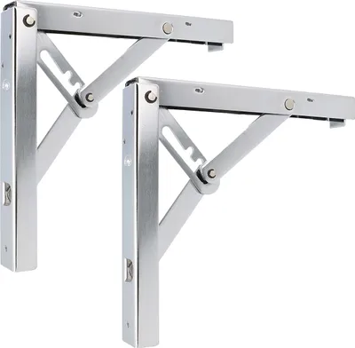 Produktbild von Regalhalter 3-stufig verstellbar Paar Klappkonsolen Schwerlast Klappwinkel Chrom glänzend 405x405mm