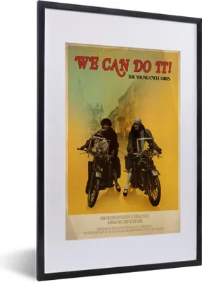 Produktbild von MuchoWow® MuchoWow® Gerahmtes Poster Motorrad - Oldtimer - Frauen - Zitat 40x60 cm - Poster mit zchwarzem Bilderrahmen - Poster in Rahmen