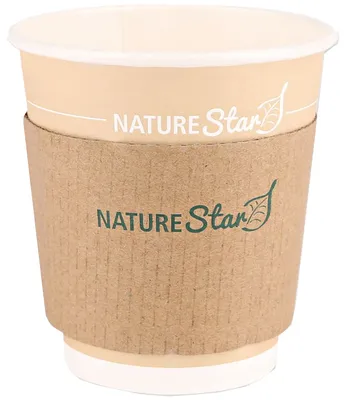Produktbild von NATURE Star Bechermanschette aus Pappe für 300 & 400 ml
