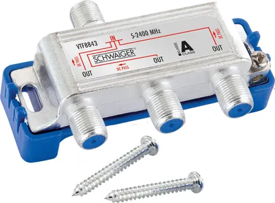 Produktbild von Schwaiger VTF8843 241, Kabelsplitter, 5 - 2400 MHz, Silber, Aluminium, 1 Stück(e)