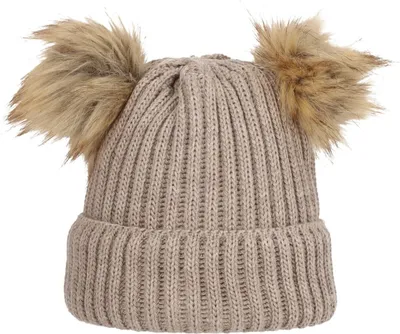 Produktbild von Wintermütze weicher Warmer Bommelmütze Strickmütze Herren Damen Uni Beige