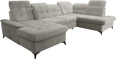 Produktbild von Robin Inspire Ecksofa Mit Schlaffunktion 2 Bettkasten U Form Sofa Eckcouch Schlafcouch Freistehend Verstellbare Sitztiefe Rückenhöhe Neo 343 x 210 x 90 cm Rechts Warmgrau