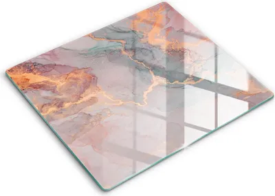 Produktbild von Abdeckung Glas - Küchenabdeckung - 60x52 cm - Abdeckplatte -Marmor mit Gold