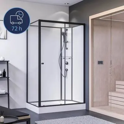 Produktbild von BREUER Komplettdusche BR 100 90 x 120 x 204 cm Anschlag rechts schwarz