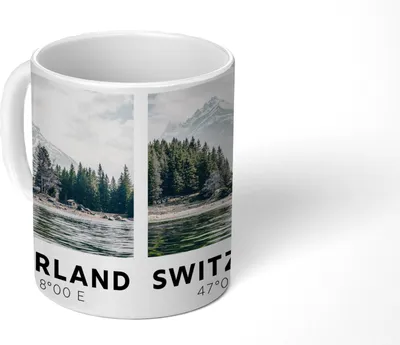 Produktbild von MuchoWow® Tasse Kaffeetasse Kaffeebecher 350 ml Schweiz - See - Berge Teetasse - Fototasse - Becher - Keramikbecher - Teebecher - Kaffeetasse - Bürotasse