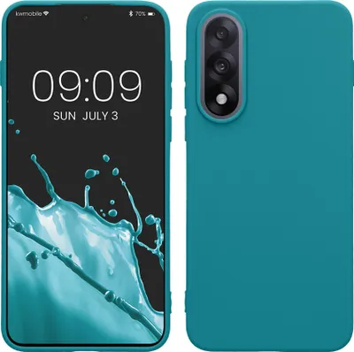 Zdjęcie produktu dla Etui kwmobile do telefonu OnePlus Nord 5, wykonane z TPU - obudowa telefonu, która obsługuje ładowanie bezprzewodowe, elastyczne etui ochronne, gumowe etui w matowym kolorze petrol