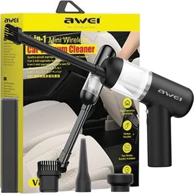 Produktbild von Awei Mini-Staubsauger V2 Cordless mit Staubanzeige Schwarz/Schwarz