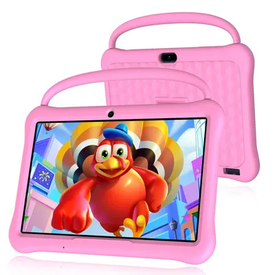 PRITOM Android 13 Tablet für Kinder, 10 Zoll Octa-Core, 64 GB RAM, 1 TB TF-Karte erweiterbar, Kindersicherung, Dual-Kamera, WLAN, Rosa