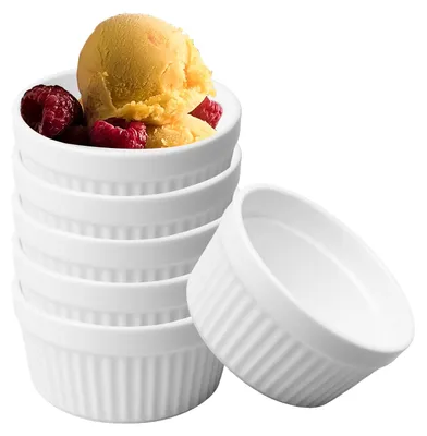 Crème-brûlée-Schälchen, 6 Stück, Ø 9 cm, Keramik, ofenfest