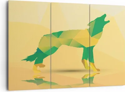 Produktbild von Bild auf Leinwand - Leinwandbild - Wolf modern Grafik - 165x110cm - Wand Bild - Wanddeko - Leinwanddruck - Bilder - Kunstdruck - Wanddekoration - Leinwand bilder - Wandkunst - CE165x110-2809