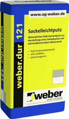 Immagine prodotto di weber.dur 121 Sockelleichtputz 1mm 30kg naturgrau