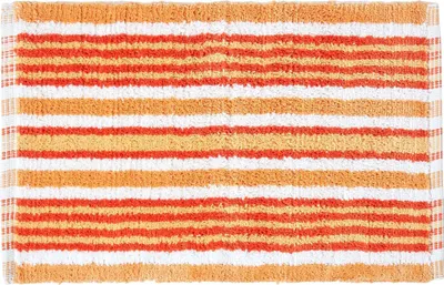 Produktbild von HOMESCAPES Badvorleger orange weiss gestreift 40 x 60 cm 100% Baumwolle