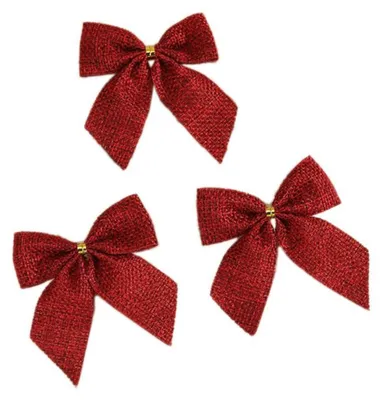 Image de Décorations de Noël en forme de sapin, 20 pièces, couleur rouge, dimensions 7 x 7,5 cm