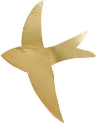 Image de Décoration murale artisanale « Zwaluw » - Or - Laiton - 15 cm