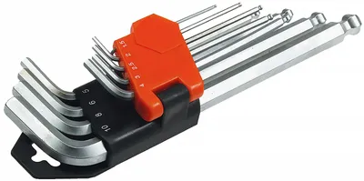 Produktbild von Innensechskant-Schlüssel 9-teiliges Set mit Kugelkopf und Halter
