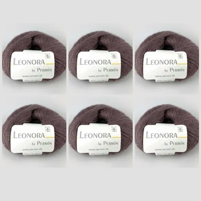 Obrázek produktu pro 6x Leonora od Permin – příze ze směsi hedvábí, vlny a mohéru (13 mauve)