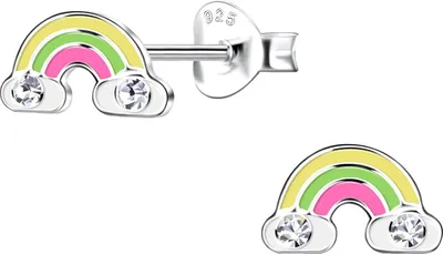 Produktbild von Regenbogen Kinder Ohrringe 925 Silber
