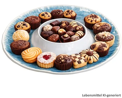 Produktbild von JO Servierplatte Ø 35,5 cm runde Snack- & Dipplatte Melamin blau Chips
