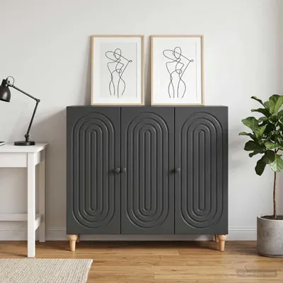 Obrázek produktu pro vidaXL Komoda černá 89 x 34,5 x 80 cm dřevotřísková deska