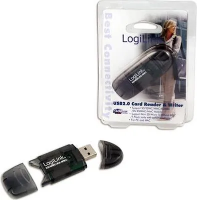 Obrázek produktu pro Mini čtečka karet LogiLink USB 2.0 pro SD/MMC, antracitová barva