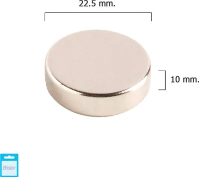 Produktbild von Wolfpack Neodym Rundmagnet Ø 22,5x10 mm. (Blister 1 Stück)