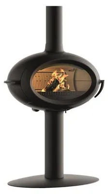 Image de Poêle à bois BRIO SUR PIED - 7 kW - Rdt: 76% - B. 50 cm - 100% Fonte anthracite