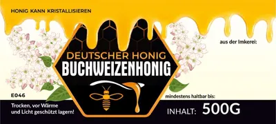 Produktbild von IMKERSHOP Selbstklebende Etiketten für Buchweizenhonig 100 Stück/1 Packung